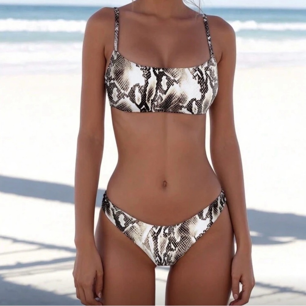 Snake Skin Print Two-Piece Bikini Set!